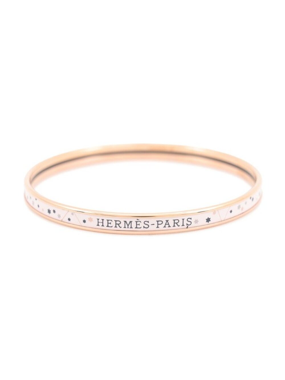 Hermes Bracelet Enamel Bangle Zodiac Rose Poodle Pink Gold